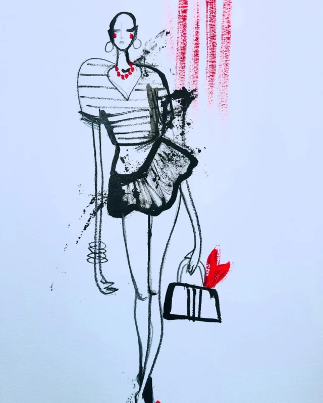 Art based motivation is at a low atm - Fashion inspired illustration is something I do when I need some motivation. I look at a photograph in a mag and then recreate it. Most don’t turn out how I want them, but some do, I quite like this one. #fashionillustration #ink #catwalk #sketch  #fashionillustrationoftheday #fashionillo #fashionillustrationgallery